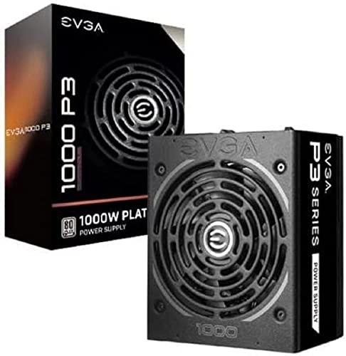 EVGA Supernova 1000 P3, 80 Plus Platinum 1000W, Fully Modular, Eco Mode with FDB Fan, 10 Year Warranty, Includes Power ON Self Tester, Compact 180mm Size, Power Supply 220-P3-1000-X2 (EU) von EVGA