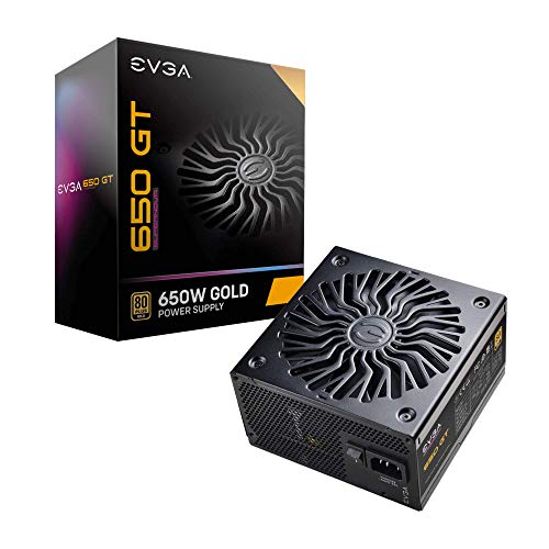 EVGA Supernova 650 GT, 80 Plus Gold 650 W, voll modular, Auto Eco Modus mit FDB Lüfter, 7 Jahre Garantie, inklusive Power ON Selbsttester, kompakte 150 mm Größe, Netzteil 220-GT-0650-Y3 (UK) von EVGA
