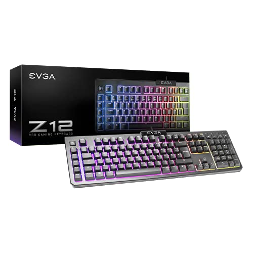 EVGA Z12 RGB Gaming Keyboard, RGB Backlit LED, 5 Programmable Macro Keys, Dedicated Media Keys, Water Resistant, 834-W0-12DE-K2, Light Grey EVGA Z12 RGB Gaming Keyboard, RGB Backlit LED, 5 Programmable Macro Keys, Dedicated Media Keys, Water Resistant, 834-W0-12DE-K2, Light Grey von EVGA