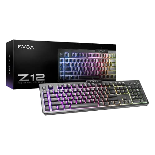 EVGA Z12 RGB Gaming Keyboard, RGB Backlit LED, 5 Programmable Macro Keys, Dedicated Media Keys, Water Resistant, US Layout 834-W0-12US-KR von EVGA