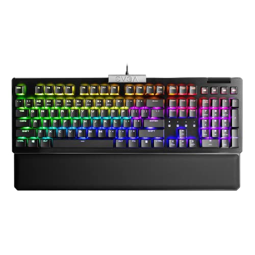 EVGA Z15 RGB Mechanische Gaming-Tastatur (linearer Schalter) RGB Hintergrundbeleuchtung LED, Hot Swappable Kailh Speed Silber Schalter 821-W1-15US-KR US-Layout von EVGA