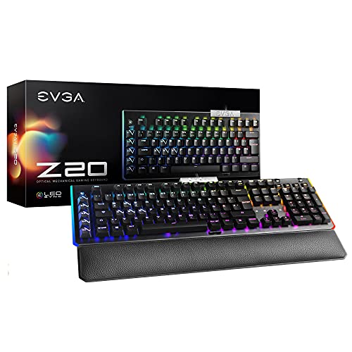 EVGA Z20 RGB Optical Mechanical Gaming Keyboard, RGB Backlit LED, Optical Mechanical Switches (Linear) 811-W1-20DE-K2 Black von EVGA
