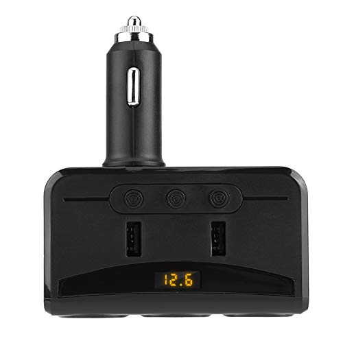 Ladegerät für Auto-Zigarettenanzünder, 12V-24V 3-Wege-Zigarettenanzünder-Steckdosen-Splitter-Adapter 3.1A Dual-USB-Ladevoltmeter von EVGATSAUTO