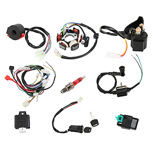 EVGATSAUTO Quad Kabelbaum Kit, Elektrostart CDI Zündspule Kabelbaum Kit Ersatz für 50cc-125cc ATV Quad Dirt Bike Go Kart Teile von EVGATSAUTO