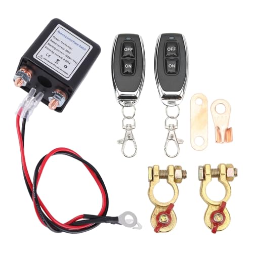 Remote Battery Disconnect Switch, Autobatterie-Trennschalter Power Cut Off Kill Switch mit Fernbedienungs-Kupferanschluss für Automobile(#2) von EVGATSAUTO