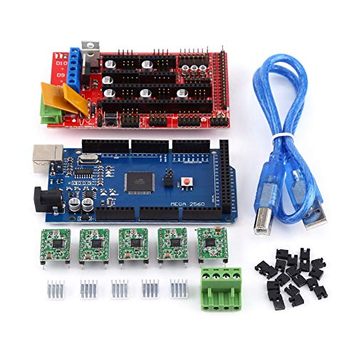 RepRap Shield, 3D-Drucker RAMPS 1.4 Controller + Board für R3 + A4988 mit Kühlkörper USB Calbe Jumper Kit von EVGATSAUTO