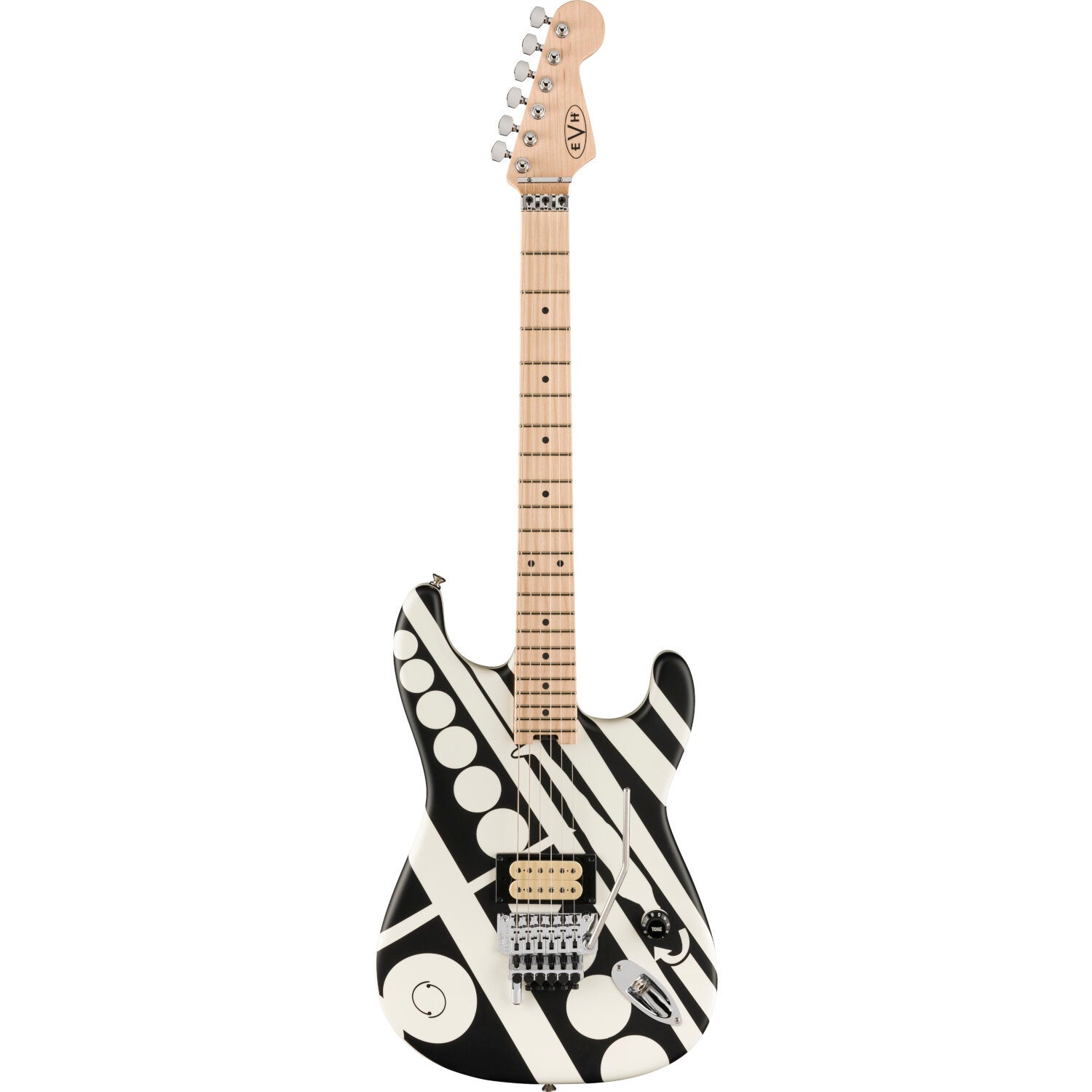 EVH Striped Series Circles White & Black Satin Electric Guitar with Gig Bag EVH Striped Series Circles White & Black Satin Electric Guitar with Gig Bag von EVH