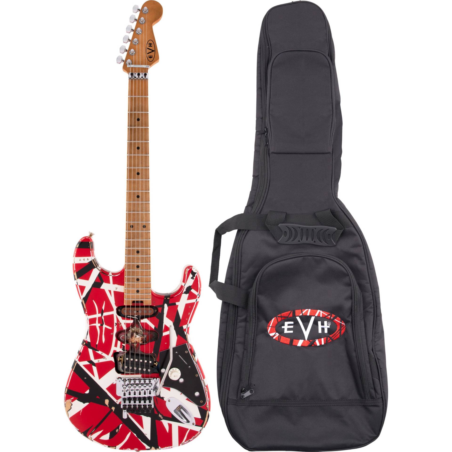 EVH Striped Series Frankie Red / White / Black with EVH Wolfgang/Striped Series Gig Bag Black EVH Striped Series Frankie Red / White / Black with EVH Wolfgang/Striped Series Gig Bag Black von EVH