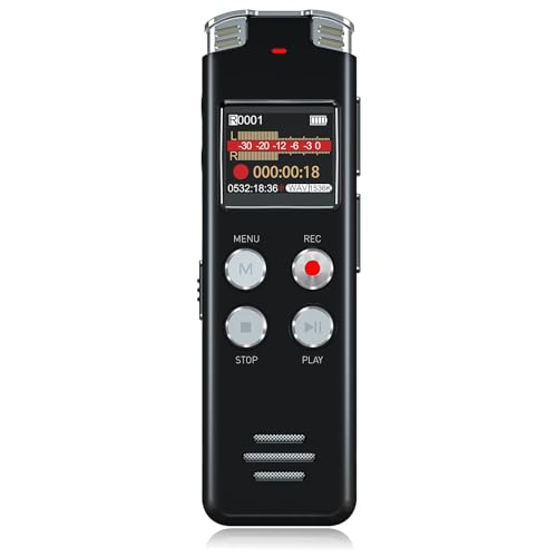 16GB Digital Voice Recorder with Voice Activated Recording and Playback - EVISTR L157 USB Rechargeable Dictaphone | Dictation Machine with MP3 Player von EVISTR