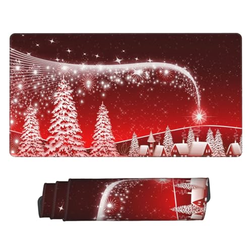 Großes Mauspad mit Aufschrift "Merry Christmas", Motiv: Schneesterne, XXL-Tastatur-Pad, 75 x 40 cm, lustige Drucke, Schreibtisch-Mauspad für Arbeit und Gaming Großes Mauspad mit Aufschrift "Merry Christmas", Motiv: Schneesterne, XXL-Tastatur-Pad, 75 x 40 cm, lustige Drucke, Schreibtisch-Mauspad für Arbeit und Gaming von EVIUS