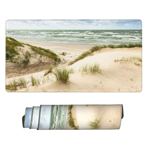 Großes Mauspad mit Motiv "Seaside Grand Tidal", Gaming-Mauspad, 75 x 40 cm, lustige Drucke, Schreibtisch-Mauspad für Arbeit und Gaming von EVIUS
