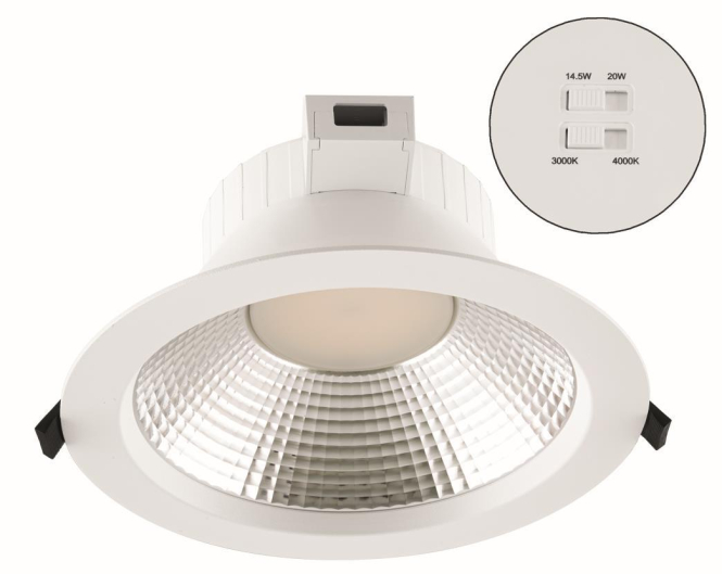 EVN Downlight Reflektor IP54 D225 CAMBIO 14,5/20W 2090-2735lm 3000/4000K 200mm EVN Downlight Reflektor IP54 D225 CAMBIO 14,5/20W 2090-2735lm 3000/4000K 200mm von EVN-Lichttechnik GmbH