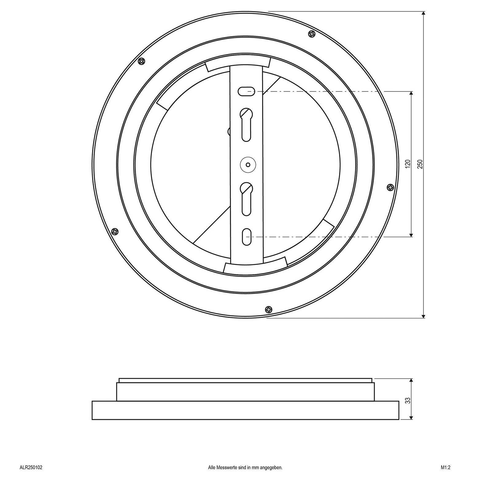 EVN ALR LED-Panel weiß 12W Ø25cm 3.000K von EVN