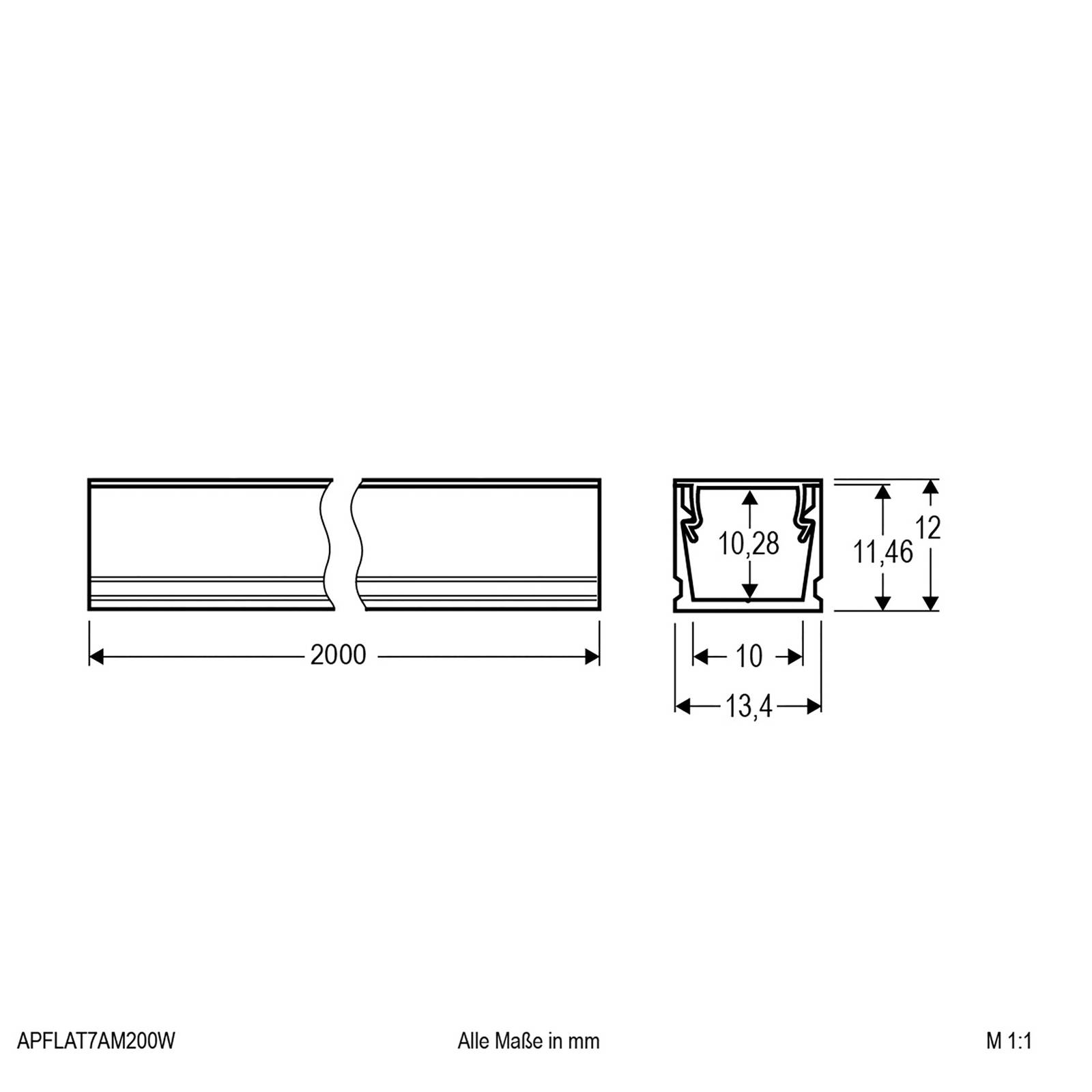 EVN APFLAT7 Alu-Profil 200cm, U-Profil, weiß von EVN