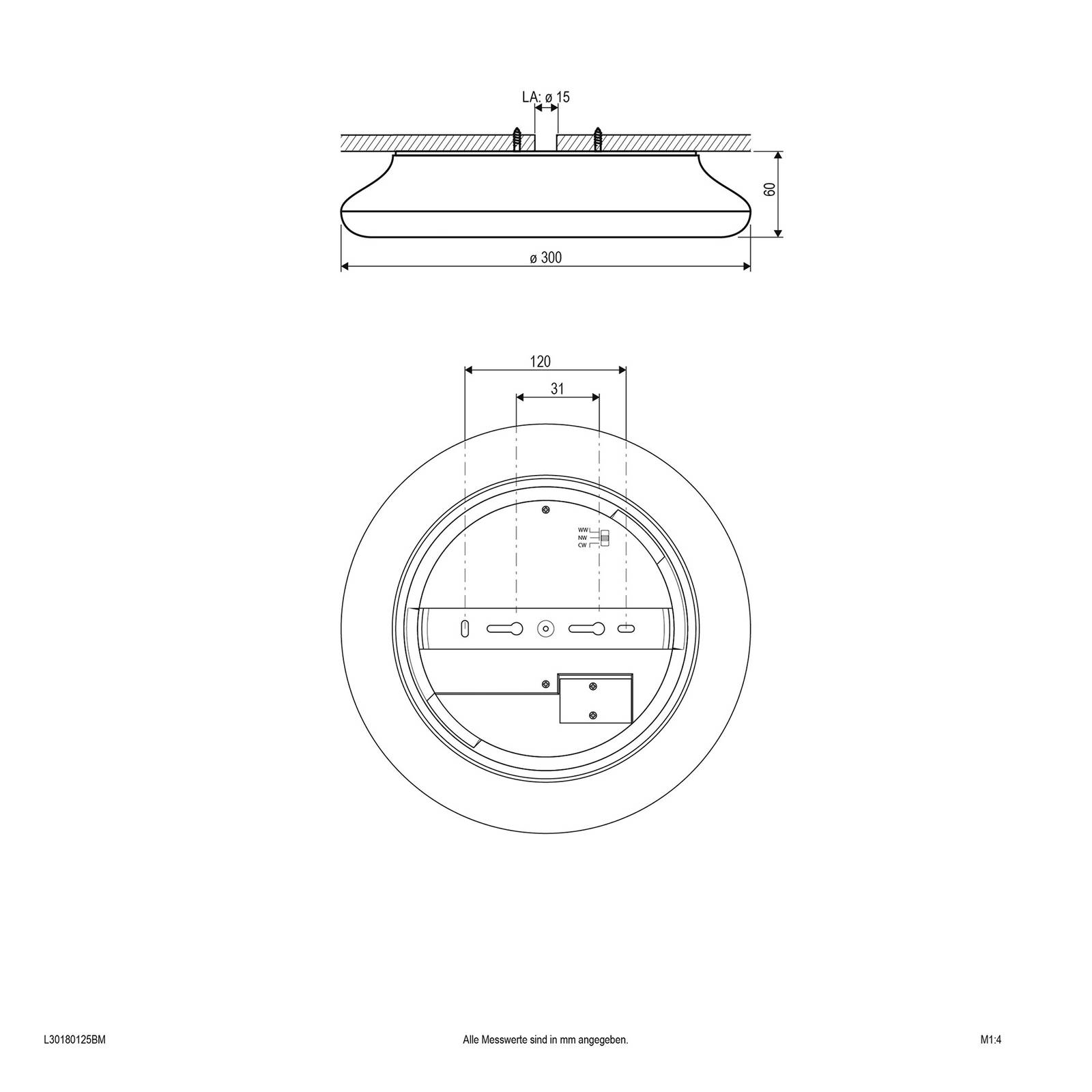 EVN Catino LED-Deckenleuchte, Sensor, 30 cm von EVN