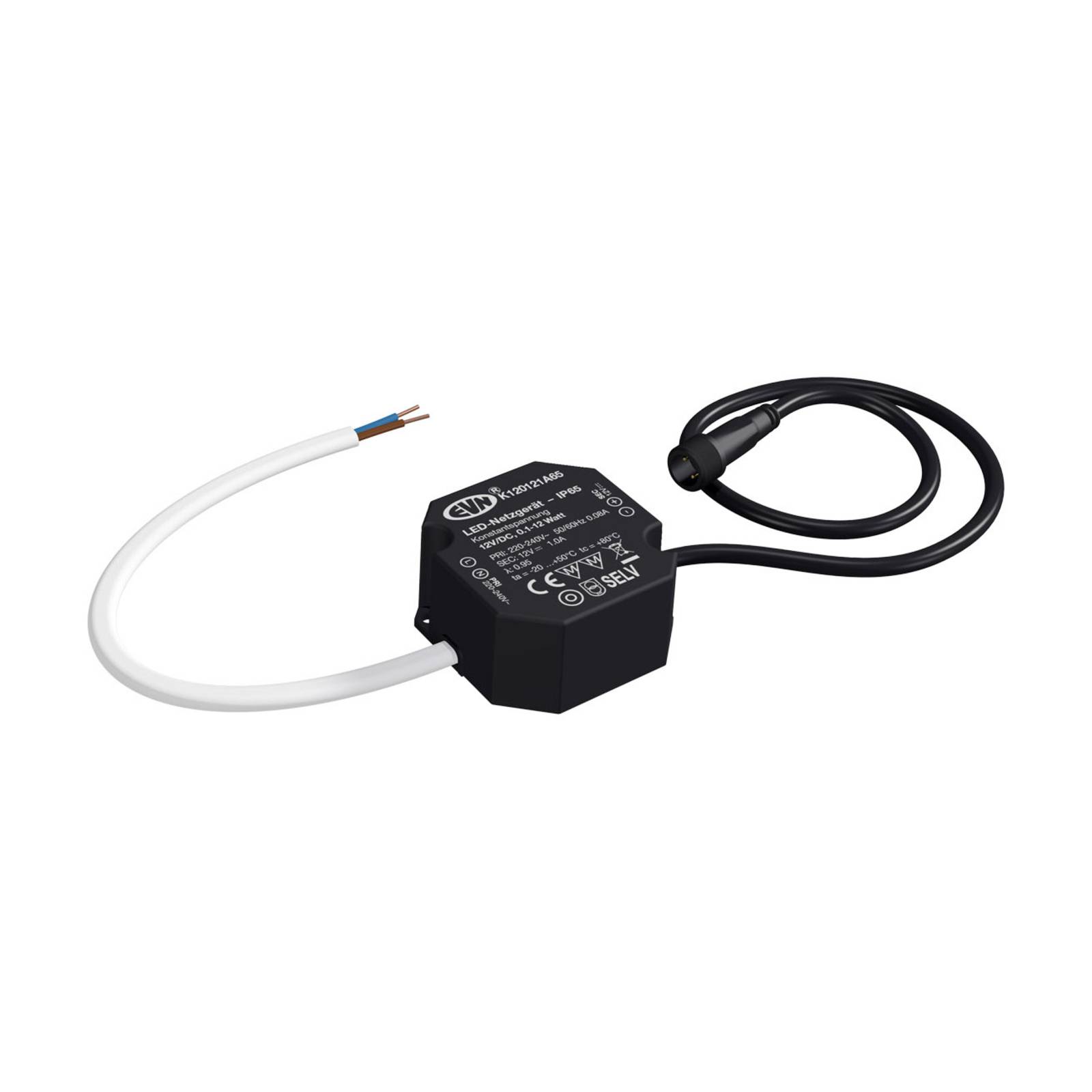 EVN K120121A65 LED-Netzteil, 12V/DC 0,1-12W IP65 EVN K120121A65 LED-Netzteil, 12V/DC 0,1-12W IP65 von EVN