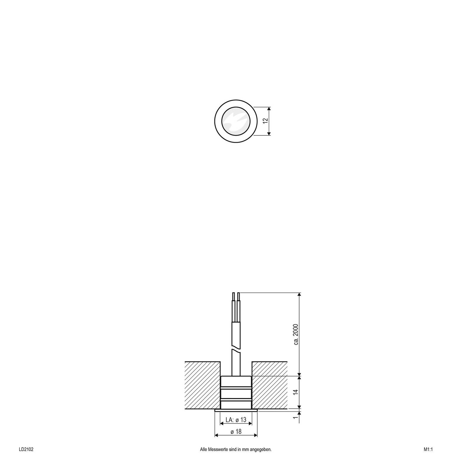 EVN LD2102 Einbauleuchte 12V IP68 Ø1,8cm 0,2W 830 von EVN