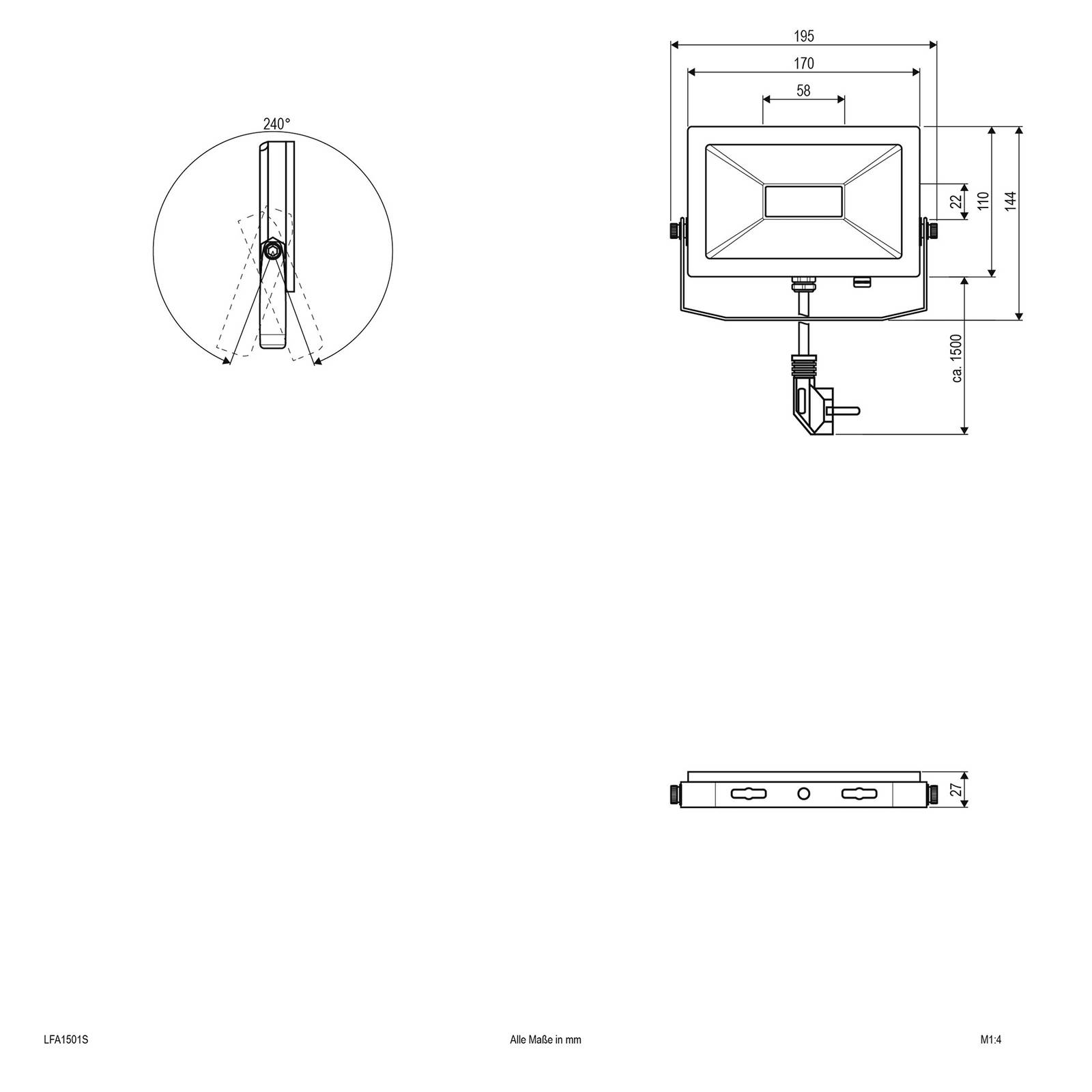 EVN LFA Außenstrahler silber Stecker 5.700K 15W EVN LFA Außenstrahler silber Stecker 5.700K 15W von EVN