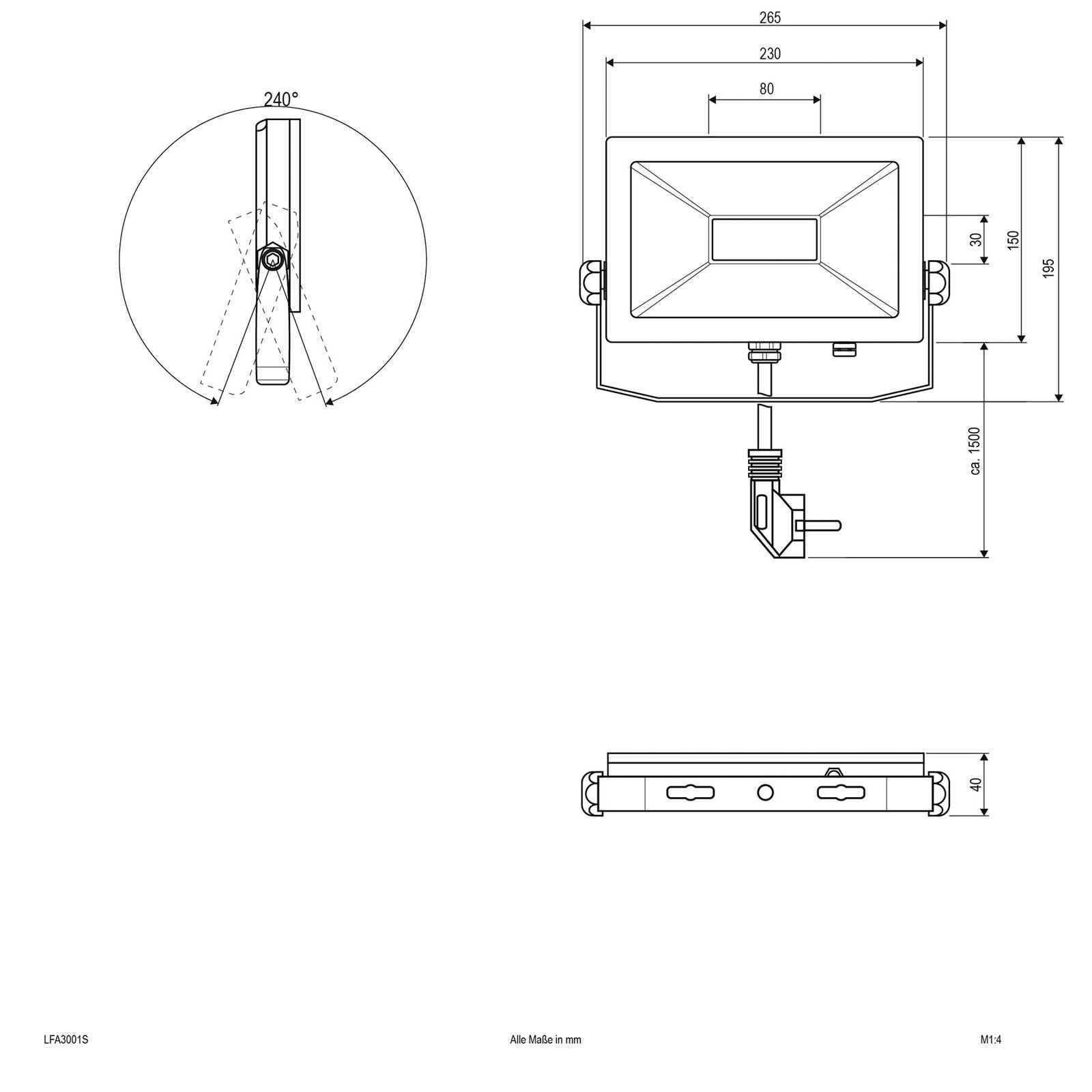 EVN LFA Außenstrahler silber Stecker 5.700K 30W EVN LFA Außenstrahler silber Stecker 5.700K 30W von EVN
