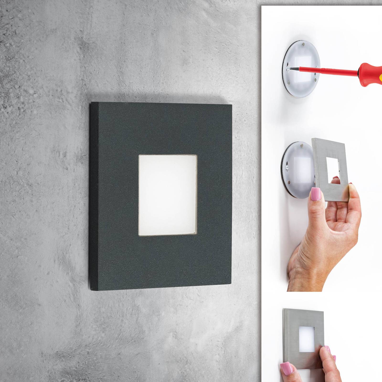 EVN LQ230 LED-Wandeinbauleuchte direkt anthrazit EVN LQ230 LED-Wandeinbauleuchte direkt anthrazit von EVN