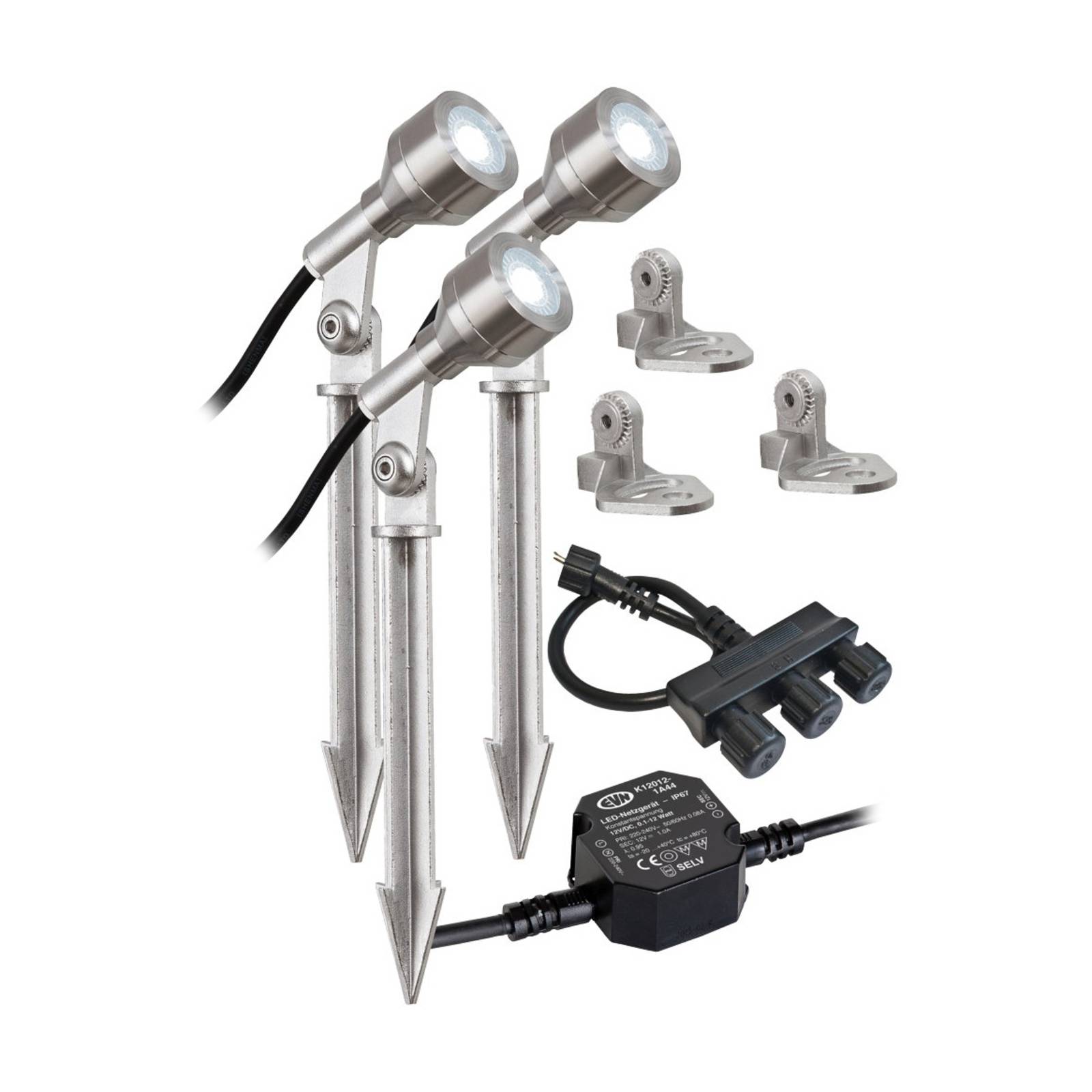 EVN P68123501-3 LED-Außenstrahler, 3er-Set, 6.000K EVN P68123501-3 LED-Außenstrahler, 3er-Set, 6.000K von EVN