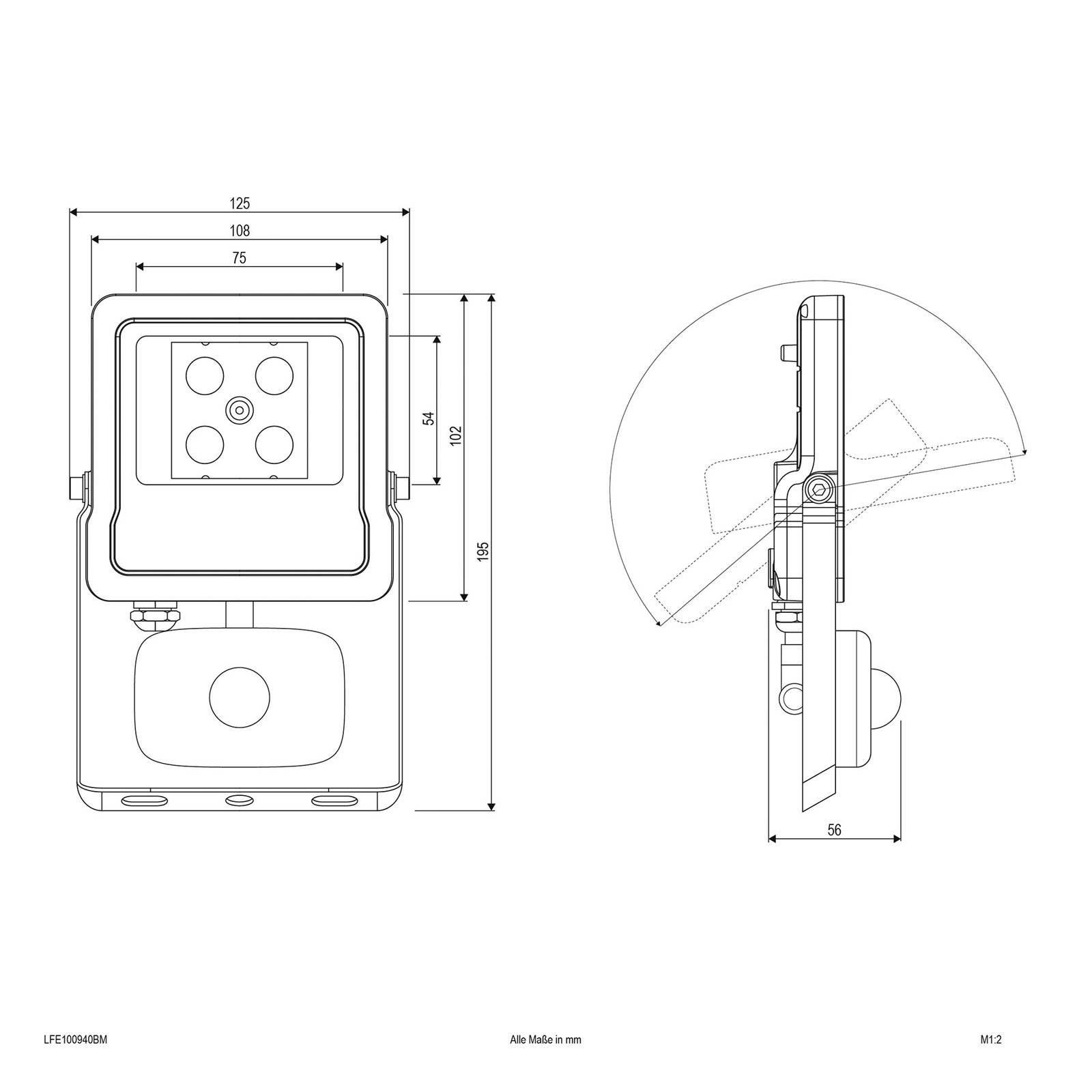 EVN Panthera Außenstrahler Sensor IP44 10W 4.000K von EVN