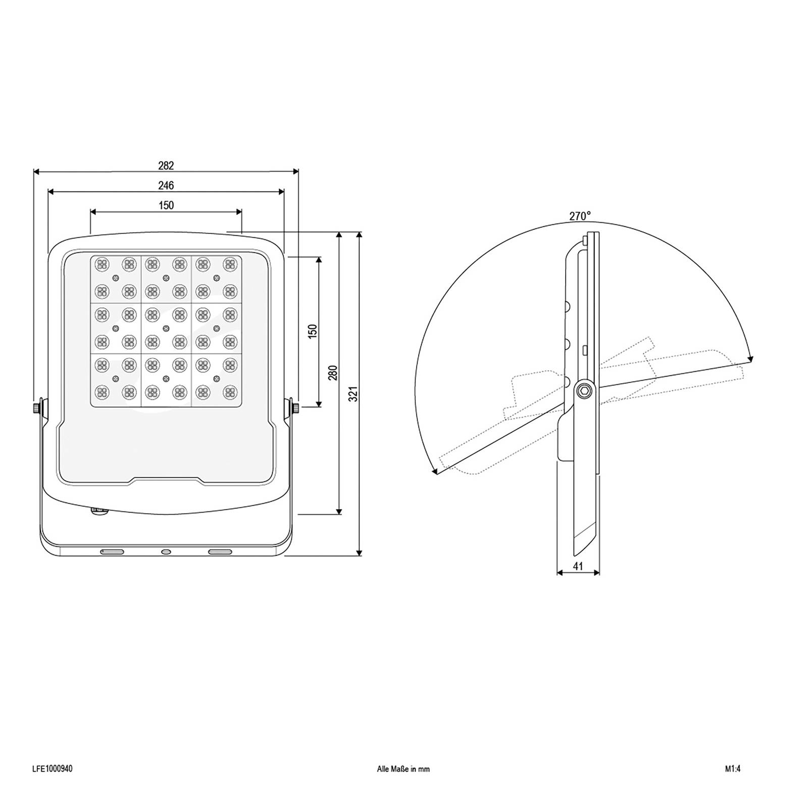 EVN Panthera LED-Außenstrahler IP65 100W 4.000K von EVN