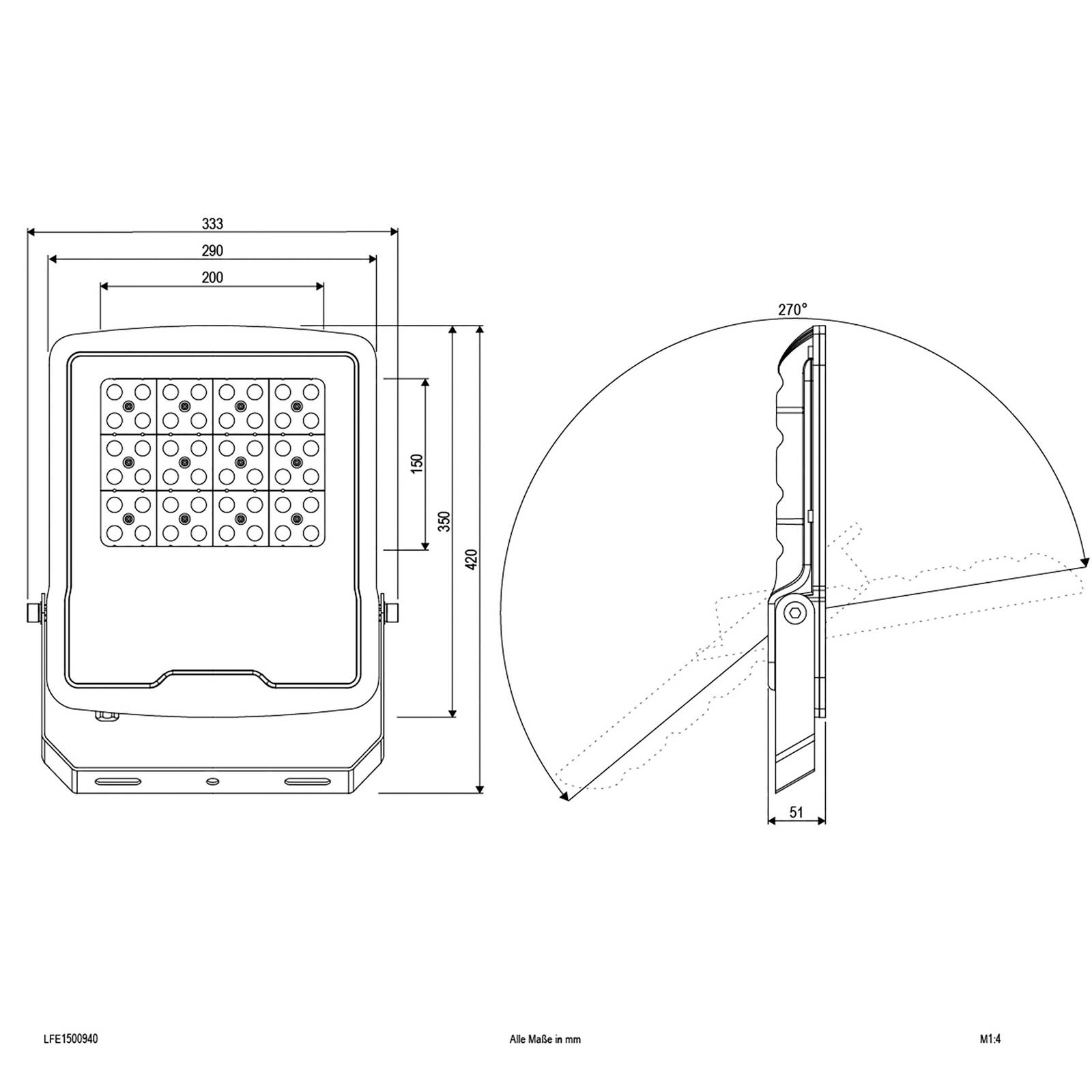 EVN Panthera LED-Außenstrahler IP65 150W 4.000K von EVN