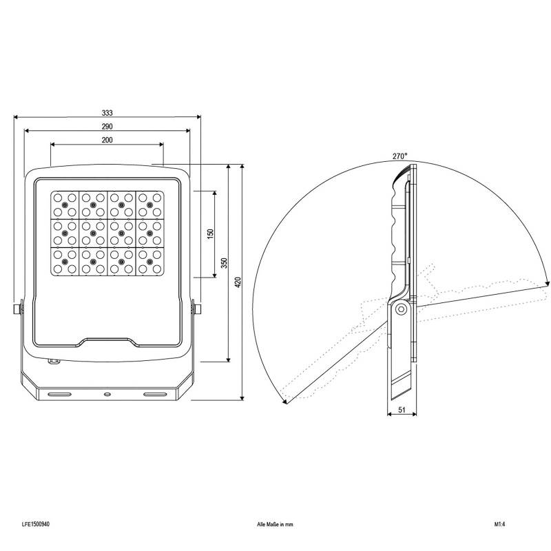 EVN Panthera LED-Außenstrahler IP65 150W 4.000K von EVN