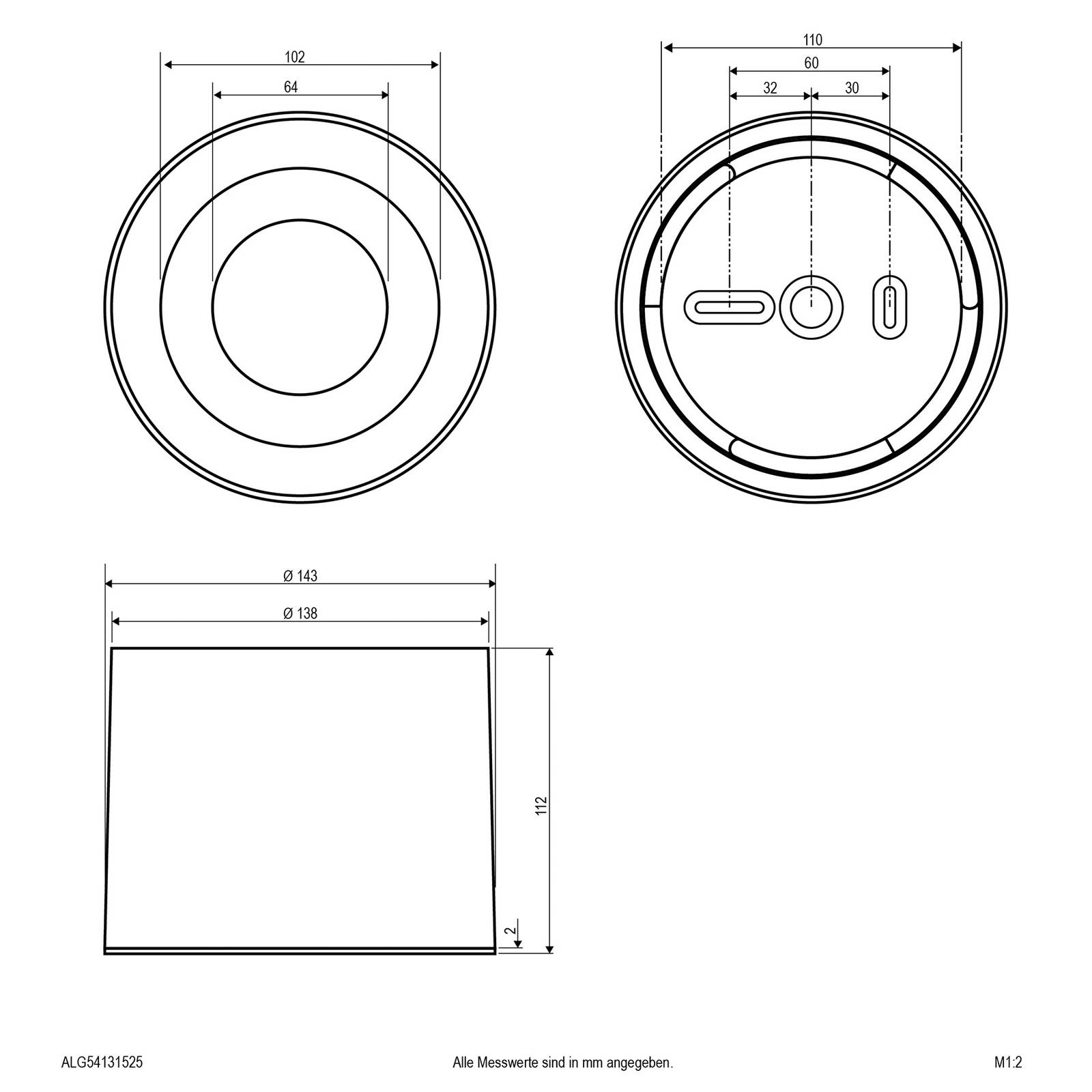LED-Deckenspot ALG54, rund 13W anthrazit LED-Deckenspot ALG54, rund 13W anthrazit von EVN