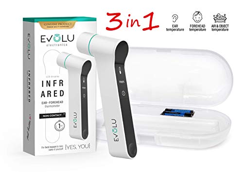 EVOLU Fieberthermometer für Babys, Kinder und Erwachsene Kontaktlos NON CONTACT INFAROT Stirnthermometer Digital Infrarot Thermometer Ohr und Stirn Silent Modus, Fieberalarm EVOLU Fieberthermometer für Babys, Kinder und Erwachsene Kontaktlos NON CONTACT INFAROT Stirnthermometer Digital Infrarot Thermometer Ohr und Stirn Silent Modus, Fieberalarm von EVOLU