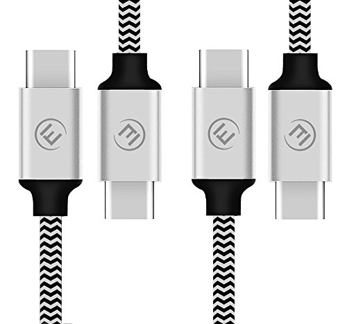 EVOMIND USB C auf USB C Kabel [2x1M] Nylon Geflochtenes USB Type C 2.0 Ladekabel DatenKabel Schnellladekabel 3A für Samsung Galaxy S20/S10/S9/ Note 10/9, Xiaomi Mi 10/ Redmi Note 9, usw - 2x1M Silber von EVOMIND
