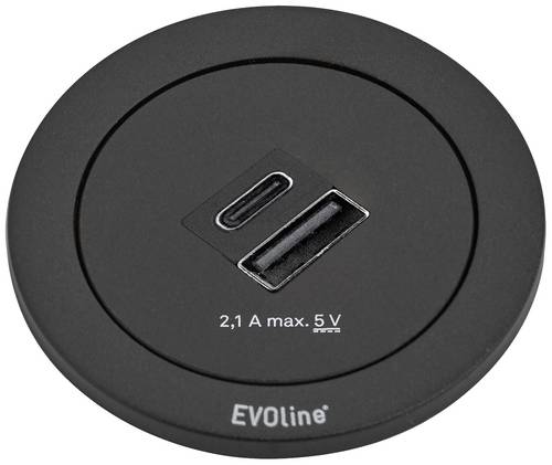EVOline 1592 8001 4800 Tischanschlussfeld Schwarz Schutzkontakt von EVOline