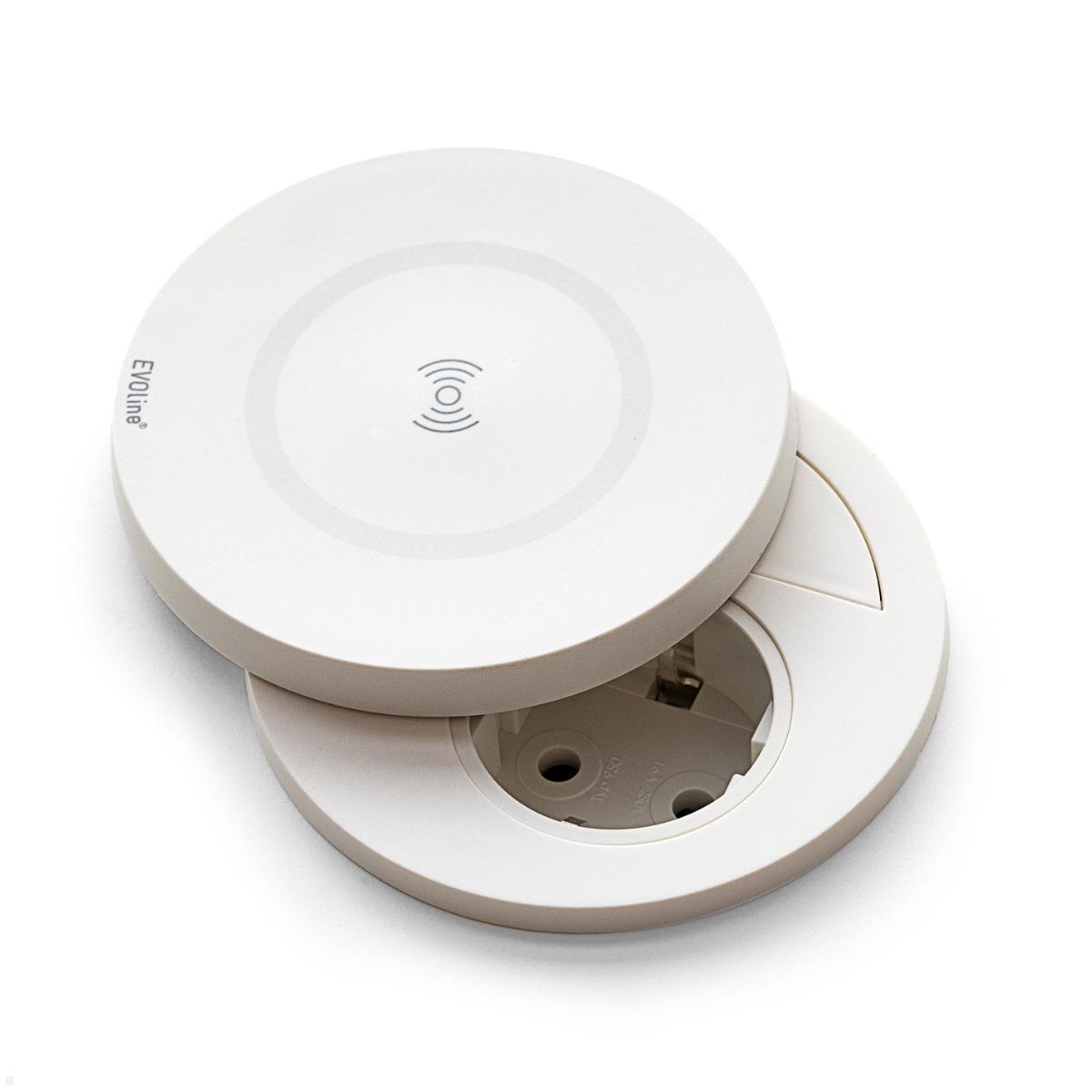 EVOline Circle80 Einbausteckdose USB A/C, Wireless Charger Deckel, wei? EVOline Circle80 Einbausteckdose USB A/C, Wireless Charger Deckel, wei? von EVOline