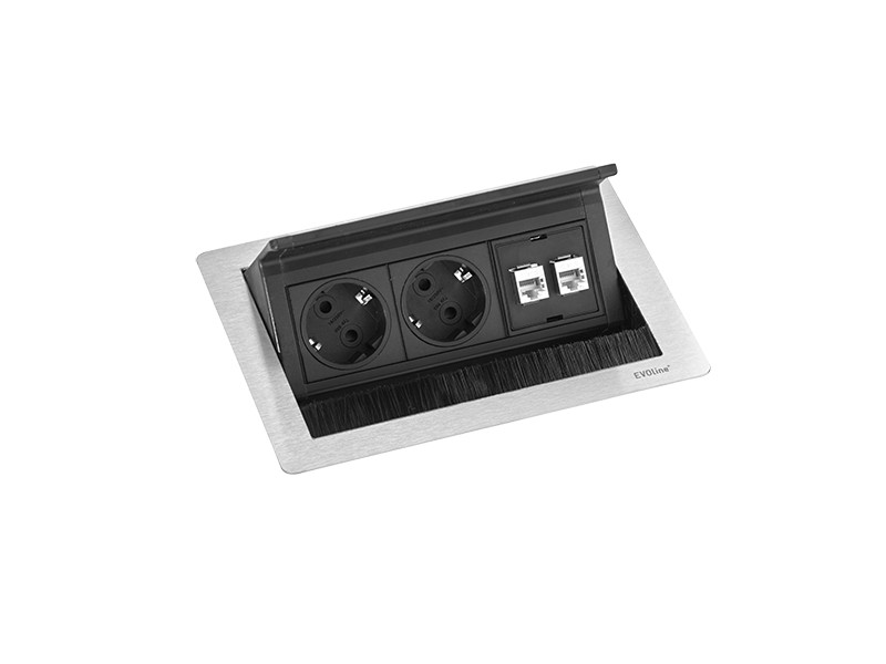 EVOline FlipTop Push Tischanschlussfeld Tischeinbau 2x Steckdose 2x LAN Netzwerk... EVOline FlipTop Push Tischanschlussfeld Tischeinbau 2x Steckdose 2x LAN Netzwerk... von EVOline