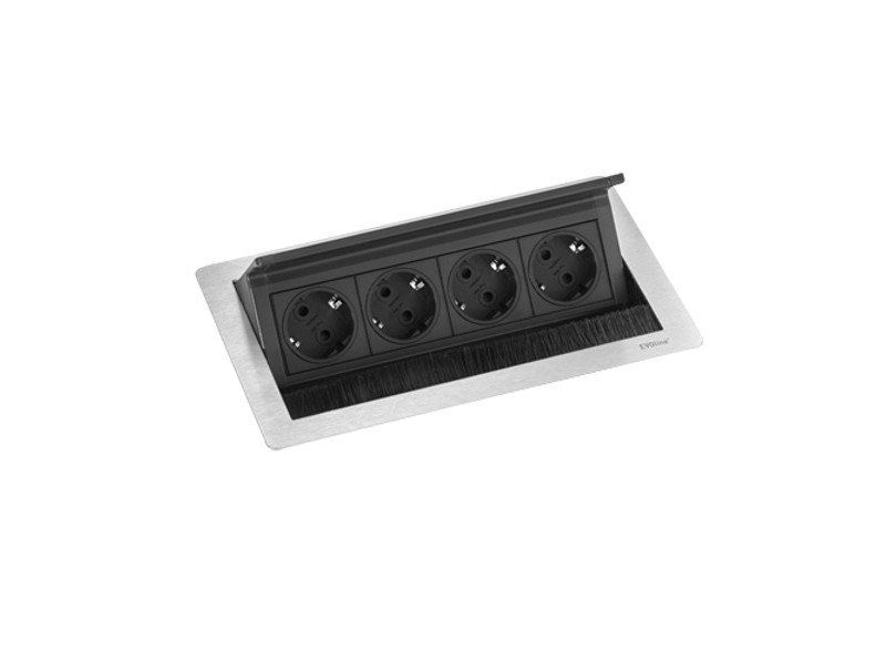EVOline FlipTop Push Tischanschlussfeld Tischeinbau 4-fach Steckdose EVOline FlipTop Push Tischanschlussfeld Tischeinbau 4-fach Steckdose von EVOline