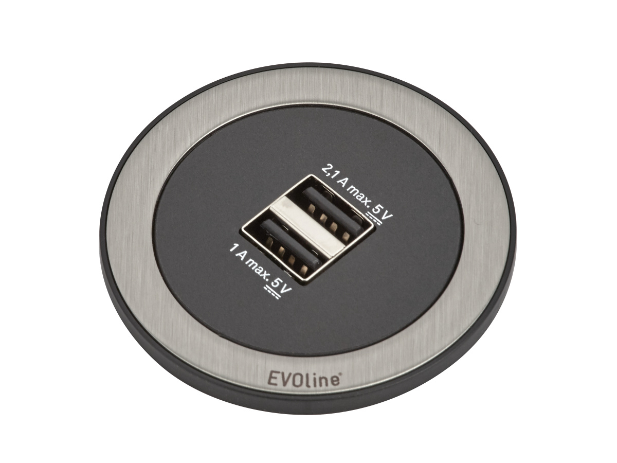 EVOline One mit USB-Charger in schwarz / edelstahl von EVOline
