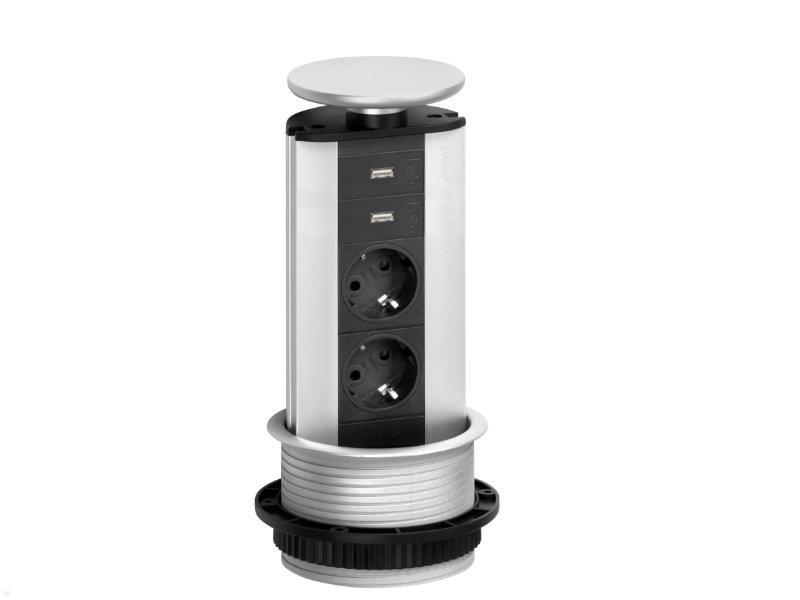 EVOline Port 2x Steckdose 2-fach USB-Charger, silber EVOline Port 2x Steckdose 2-fach USB-Charger, silber von EVOline