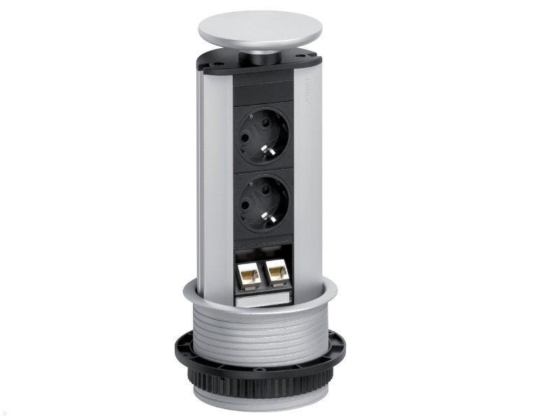 EVOline Port Data 2-fach versenkbare Steckdose 2x CAT6, silber EVOline Port Data 2-fach versenkbare Steckdose 2x CAT6, silber von EVOline
