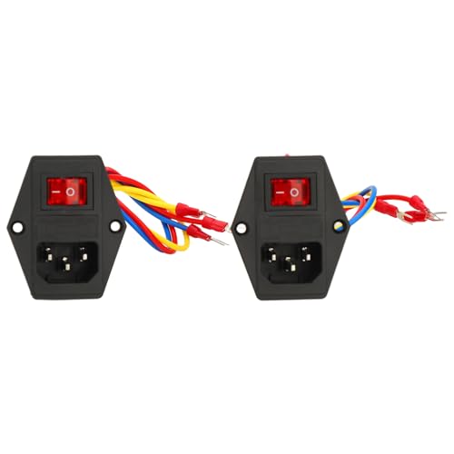 2pcs männliche Stecker -Stecker -Stecker -Steckdose mit 10A 6A 250V AC -Rocker -Schalter IEC320 C14 -Einlassmodul für 3D -Drucker von EVTSCAN
