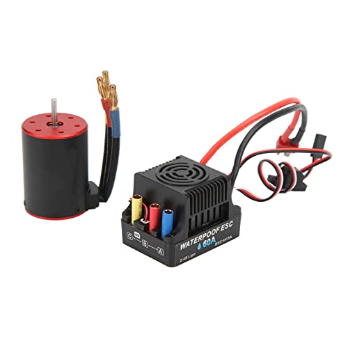 3650 2300 kV wasserdichtem bürstenlosen Motor und 60A ESC -Kit für 1/8 1/10 RC -Auto von EVTSCAN