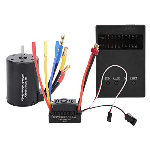 3650 3900KV binseless Motorprogrammkarte 60A ESC mit wasserdichtem BEC für 1/10 RC -Auto von EVTSCAN