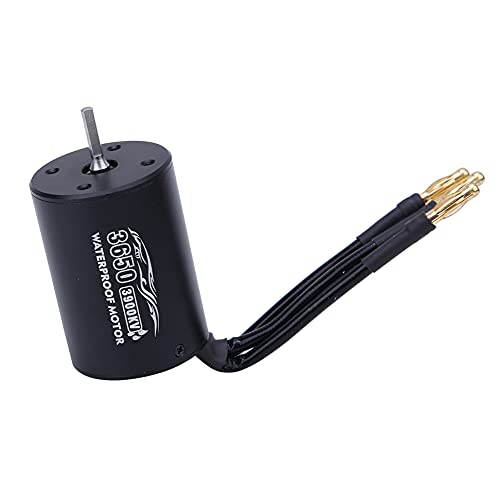 3650 bürstenloser Motor mit hohem Drehmoment, wasserdicht für 1/10 RC -Auto schwarz geeignet von EVTSCAN