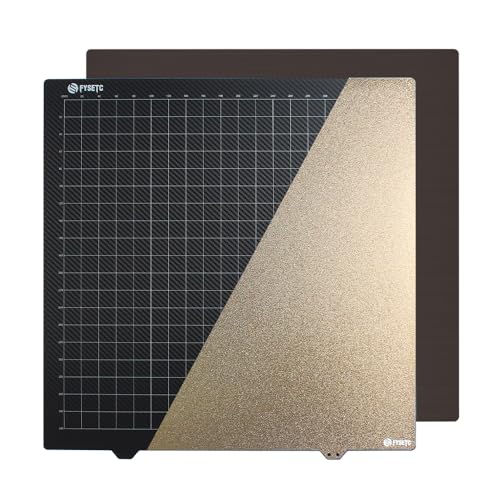 430x430 mm PEI-Build-Platte 3D-Druckbett Doppelseite Pulverbeschichtung PEI + glatte Kohlefaseroberfläche Federstahl Flexible Plattform mit magnetischer Basis kompatibel mit (2) von EVTSCAN