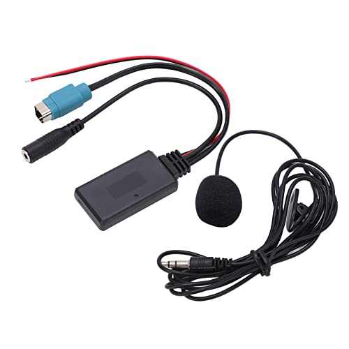 AUX IN Bluetooth Modul, Bluetooth AUX IN Kabeladapter Stereo Full Speed ​​mit abnehmbarem Mikrofon Ersatz für Alpine 2009-up von EVTSCAN