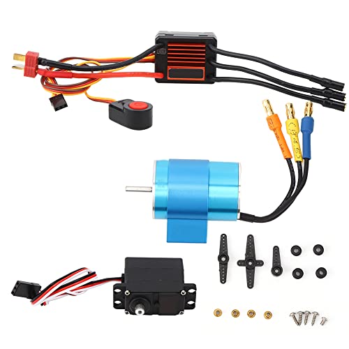 EVTSCAN 30a bürstenloser ESC 2435 bürstenloser Motor M0200 2 kg Metal Gear Servo RC -Zubehör (30A+2435-3900kv+2kg servo) von EVTSCAN