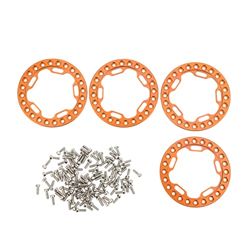 EVTSCAN Aluminiumlegierung CNC -Bearbeitung RC -Rad -Außenringe Felgen Ersatz für axiale SCX10 90046 4 1/10 RC -Auto (Orange) von EVTSCAN