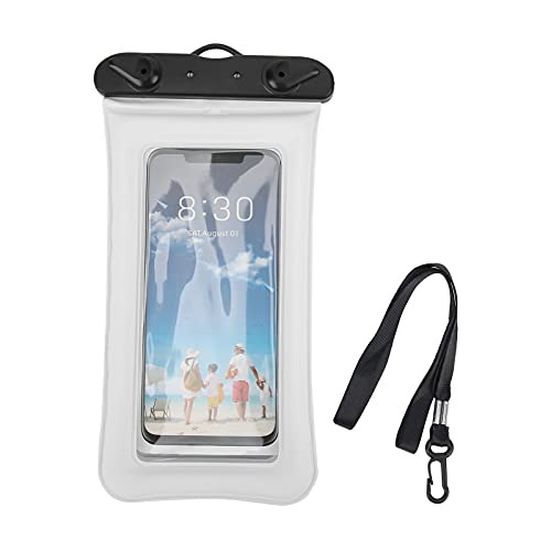 EVTSCAN Aufblasbare, schwimmende, wasserdichte Handyhülle, Trockenabdeckung für Mobiltelefone, strapazierfähiges PVC-Material, ideal für Unterwasserfotografie und -aufnahmen, passend für (White) von EVTSCAN
