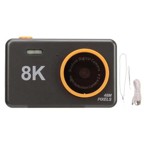 Kids Digitalkamera 48MP HD Dual Camera 2.4 Zoll IPS Bildschirm Tragbare kompakte süße Selfie -Kamera Kinder Jungen Mädchen Weihnachtsgeburtstag Geschenke (Black) von EVTSCAN