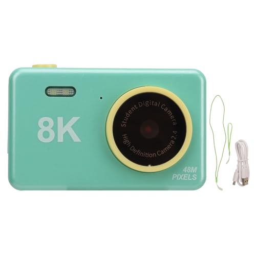 Kids Digitalkamera 48MP HD Dual Camera 2.4 Zoll IPS Bildschirm Tragbare kompakte süße Selfie -Kamera Kinder Jungen Mädchen Weihnachtsgeburtstag Geschenke (Green) von EVTSCAN